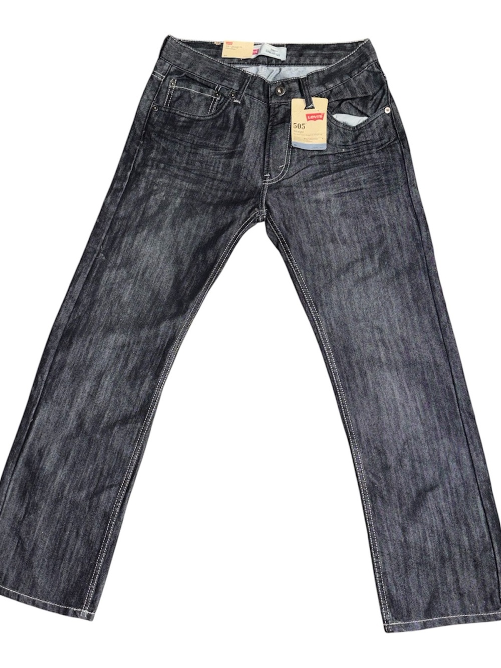 Levi's 505 Straight Fit Jeans Dark Blue Wash Denim 28x28 NWT